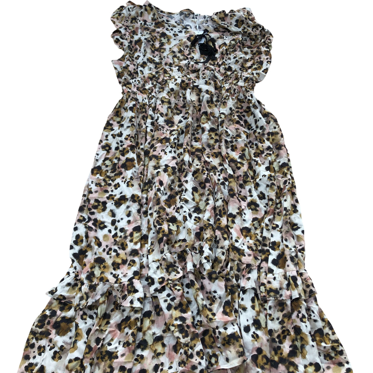 Baukjen Vero Ruffle Dress UK16 Women's Leopard Print Lightweight Summer