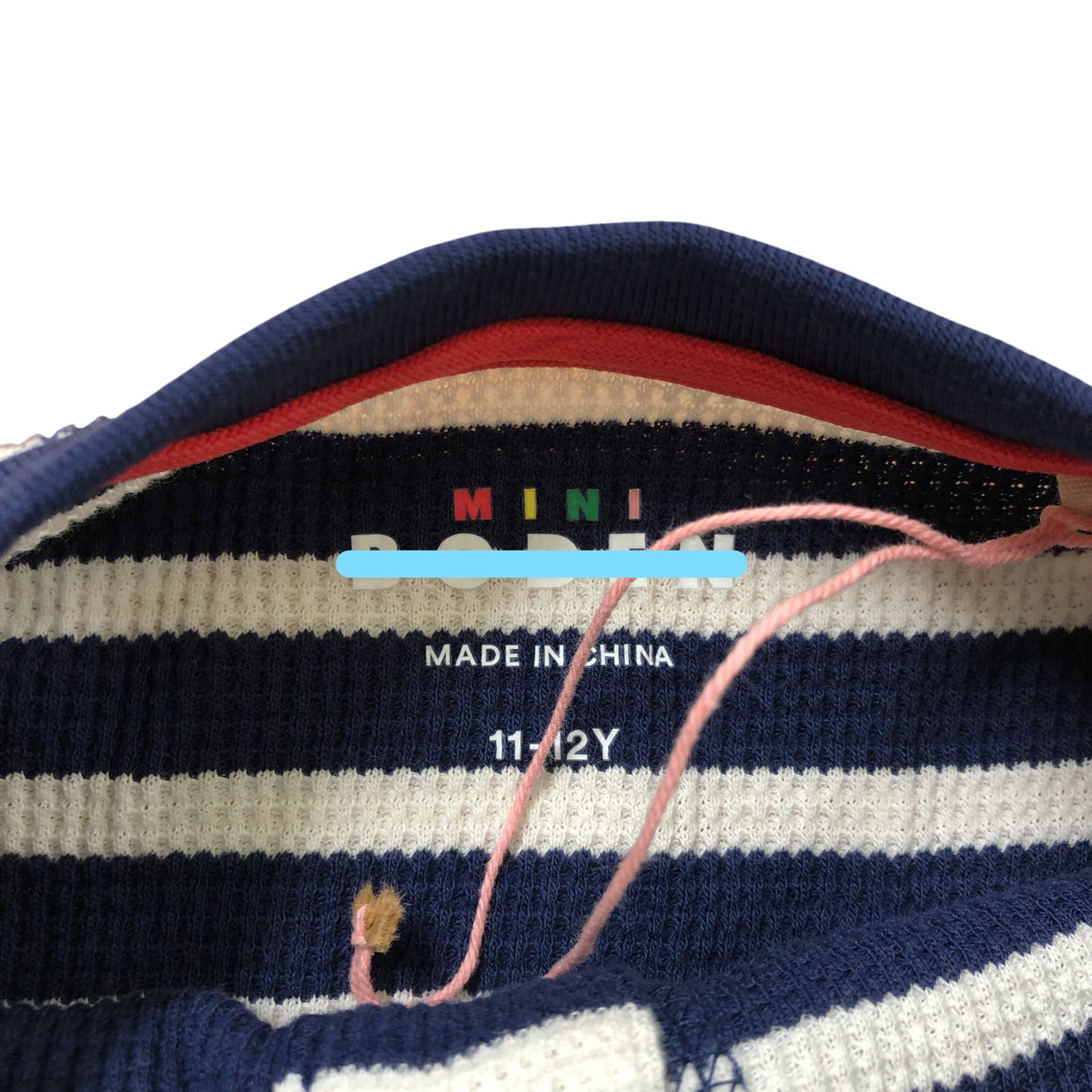 Striped Long Sleeve Top 11-12 Years Boys Cotton Navy White