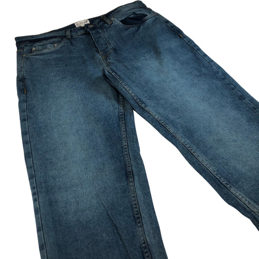 Onfire W30 L32 Men's Denim Jeans Classic Fit Blue Washed Cotton Elastic