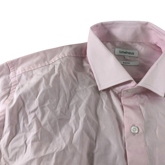 Limehaus Pink Slim Fit Shirt - Size 17.5"