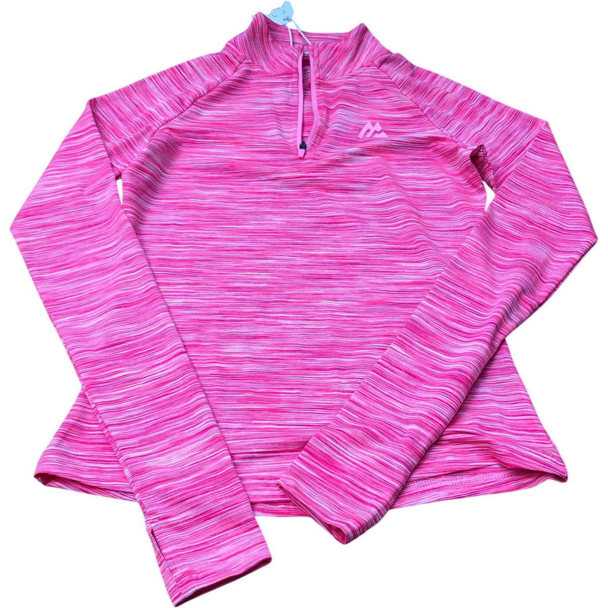 Montirex Zip Neck Top UKXS Women's Long Sleeve Sportswear Pink Stripe
