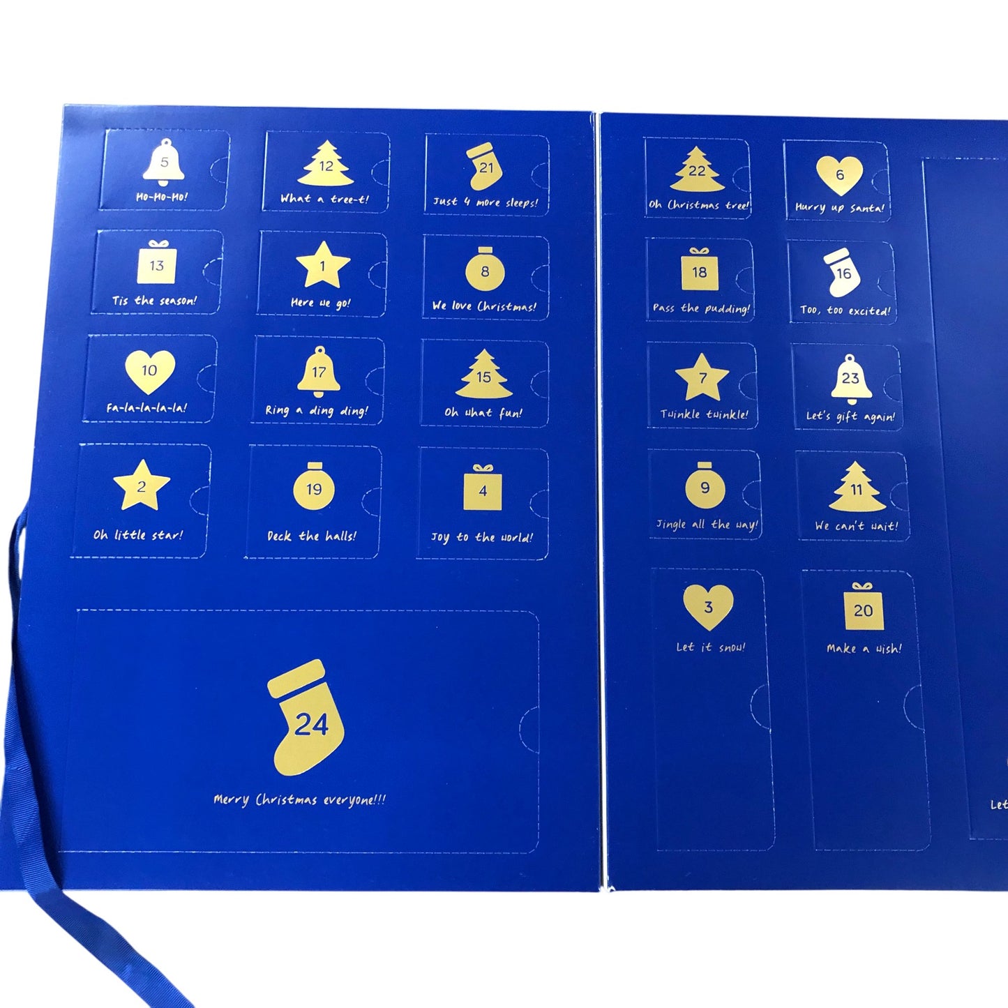 Grey Deluxe Christmas Advent Calendar Count Down With Sparkly Accessories