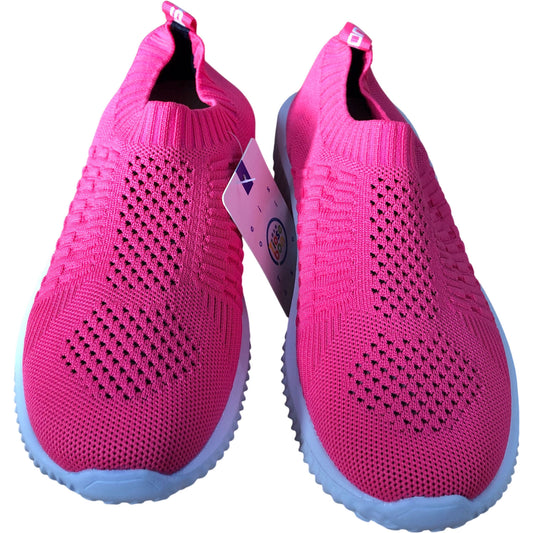 Lightweight Comfort Slip On Trainers Women's Bright Pink UK3.5