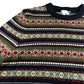 Men's All Over Fair Isle Crew Sweater UK XXL Navy Multi Patterned Knit
