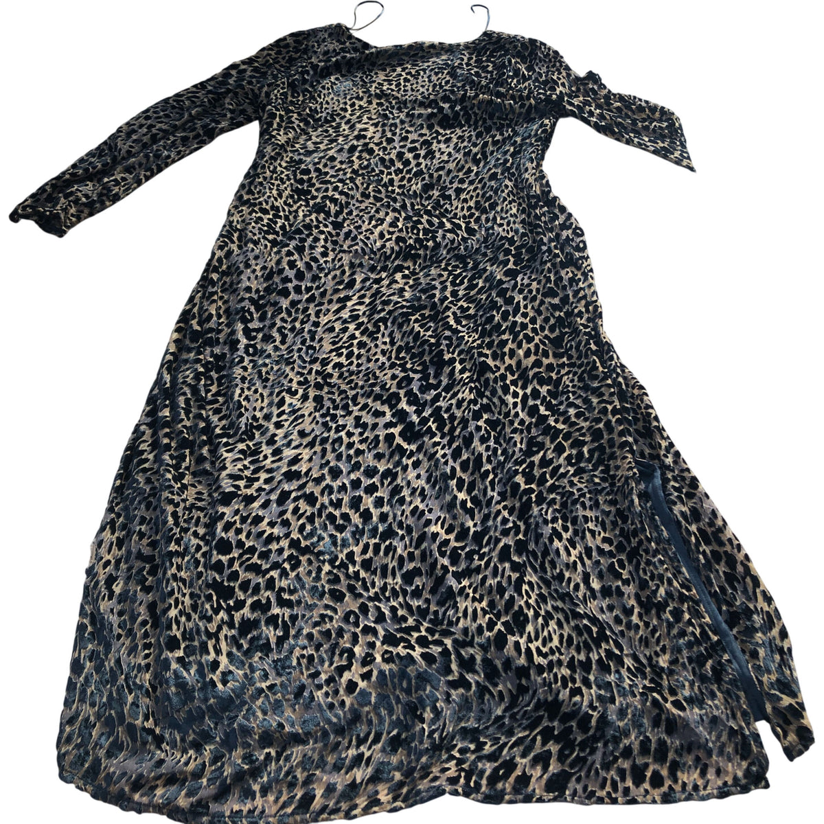 Leopard Print Maxi Dress UK14 Women's Long Sleeve Stylish Evening Wear