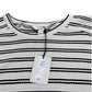 River Island Relaxed T-Shirt Size L Womens Striped Cream Black Cotton