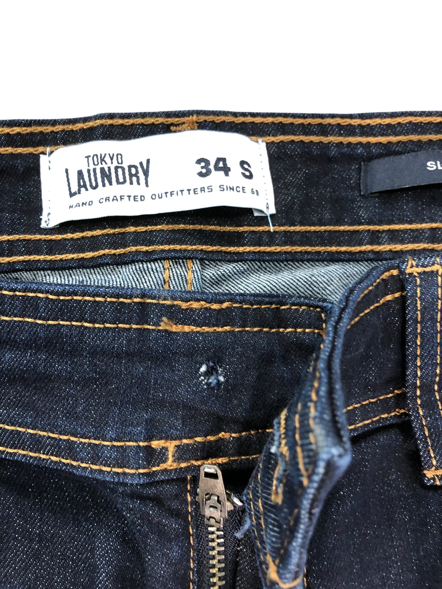 TOKYO LAUNDRY Slim Fit Jeans 34S Men's Dark Wash Denim Trousers