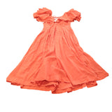 River Island UK10 Women's Orange Puff Sleeve Maxi Dress Boho Style Summer