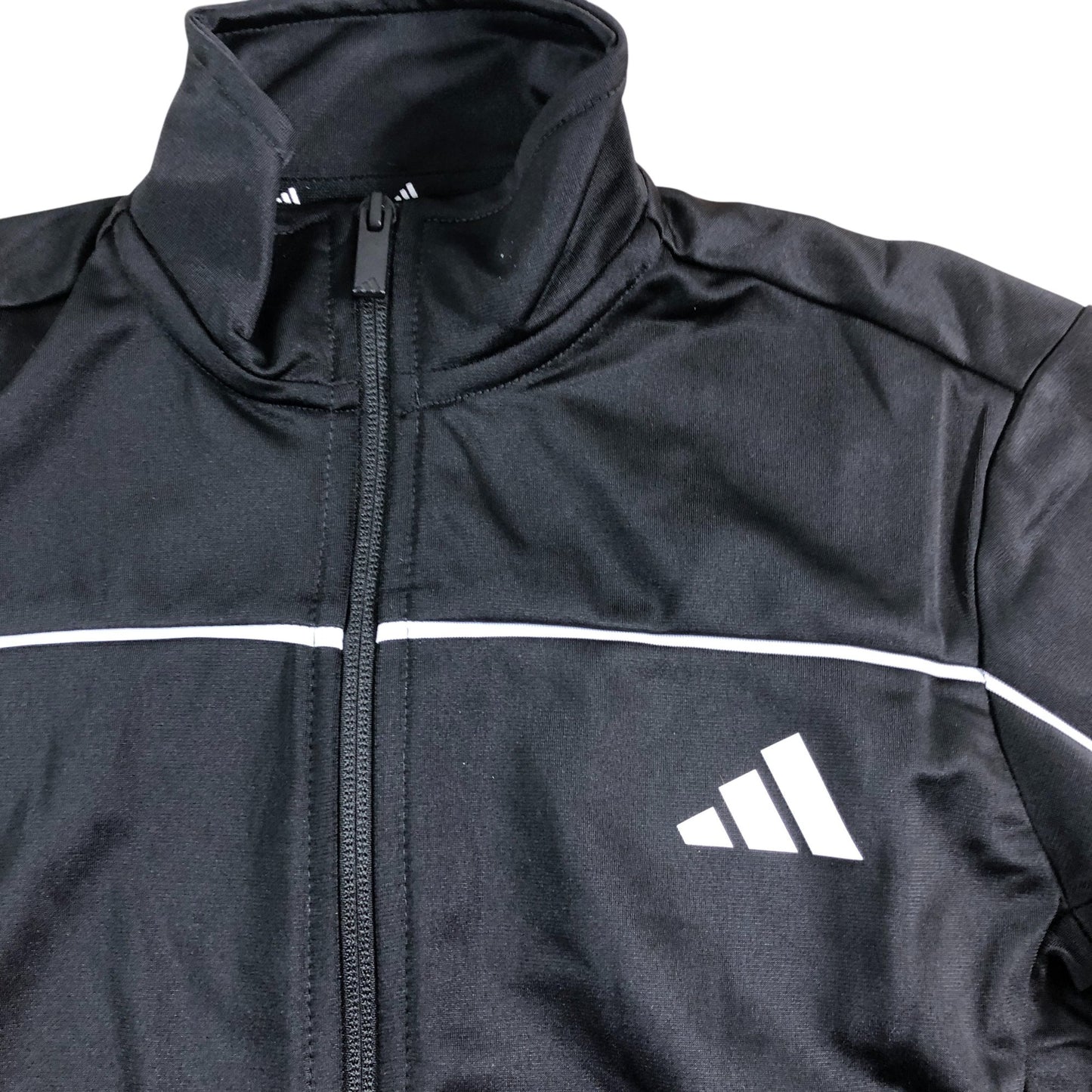 Adidas Track Jacket 9-10 Years Regular Fit Black Athletic Zip Up