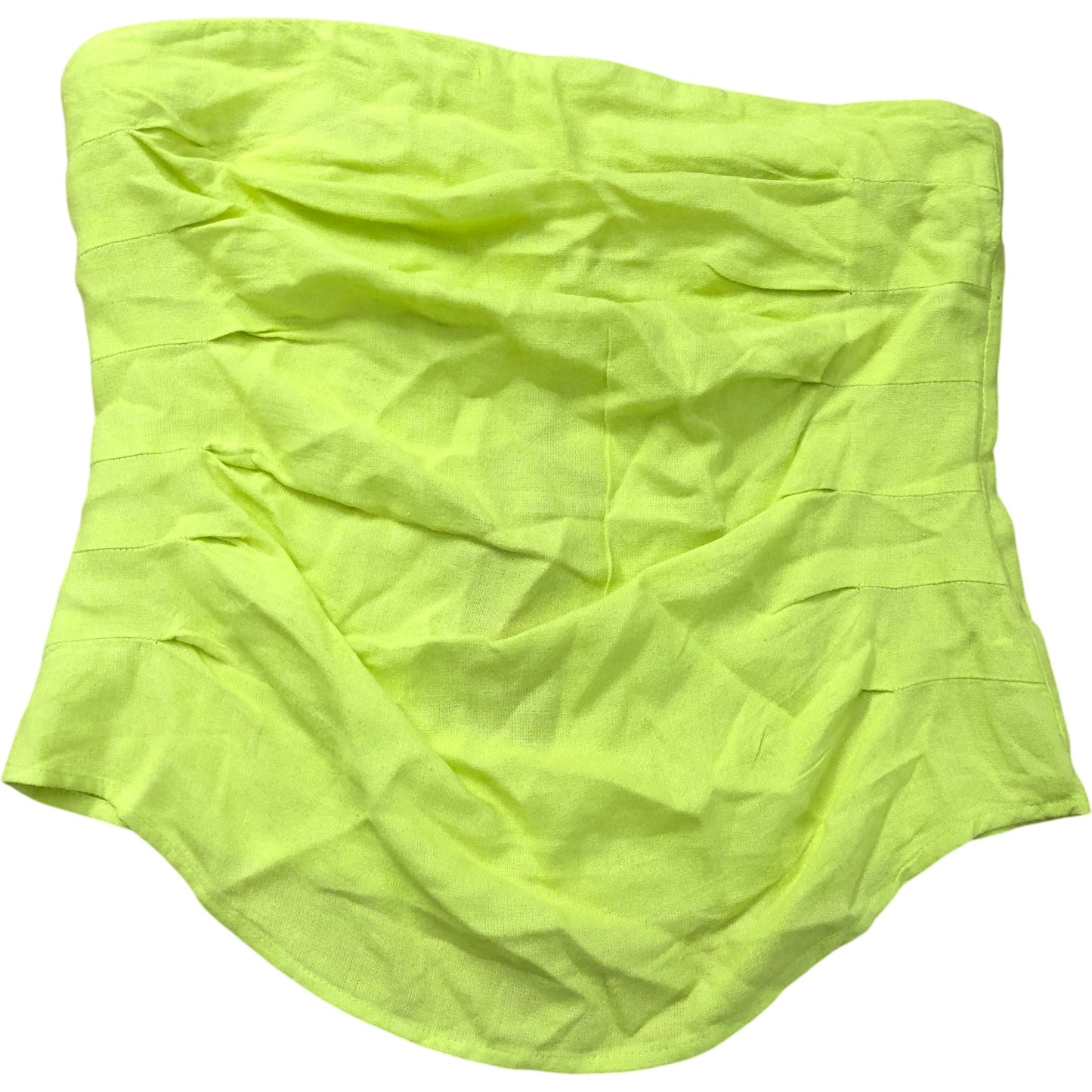 River Island Strapless Corset Style Top Size 12 Women's Bright Yellow