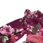 Floral Dress 0-3 Months Baby Girl Long Sleeve Pink Bow Detail
