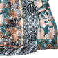 Boho Print Short Sleeve Wrap Top Size 24 Women's Green