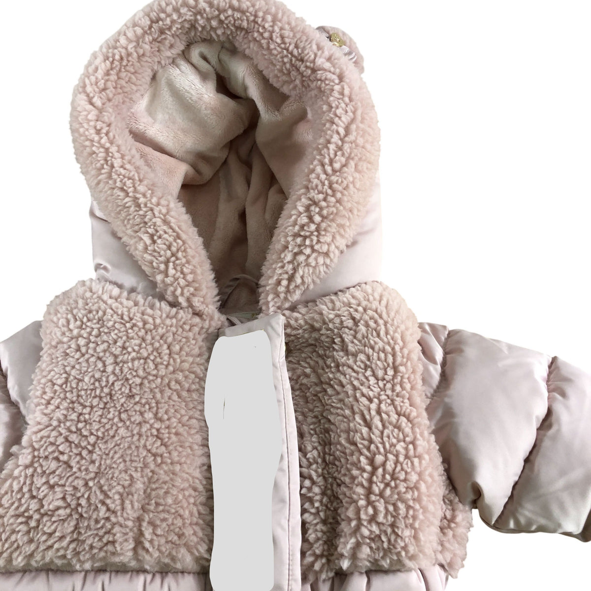 Pink Padded Snowsuit 3-6 Months Warm Fleece Hooded