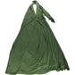 Green Maxi Dress UK16 Women's Long Sleeve V Neck Elegant Style