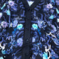 River Island Women's Floral Print Long Sleeve Dress Size 8 Navy Blue Ruffle Hem