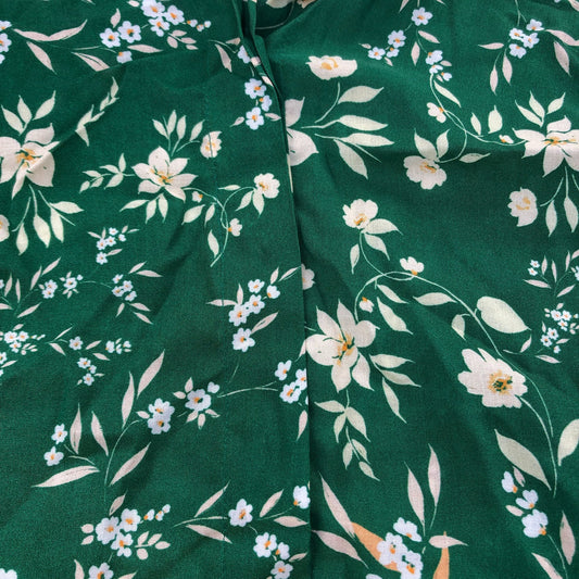 Baukjen Green Floral Maxi Dress Women Size 10 Short Sleeve Viscose A Line