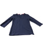 Navy Scoop Neck 3/4 Length Sleeve Top - Size 12
