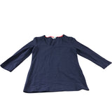 Navy Scoop Neck 3/4 Length Sleeve Top - Size 12
