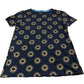 Boden Women's Cotton T-Shirt Navy Blue Patterned Short Sleeve Top UK12