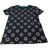 Boden Women's Cotton T-Shirt Navy Blue Patterned Short Sleeve Top UK12