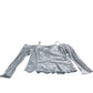 River Island Silver Metallic Cold Shoulder Top UK14 Long Sleeve