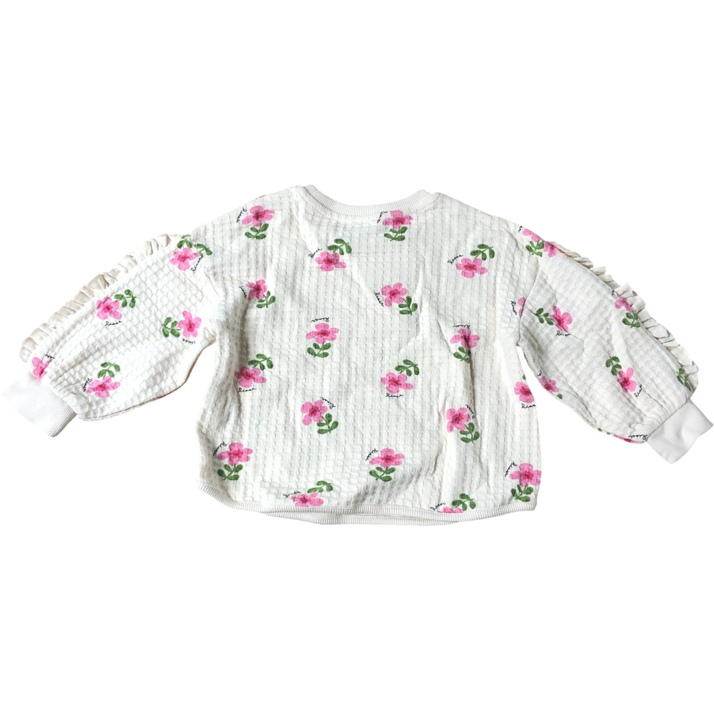 River Island Mini Girls Floral Sweater UK2-3 Years Cream Long Sleeves