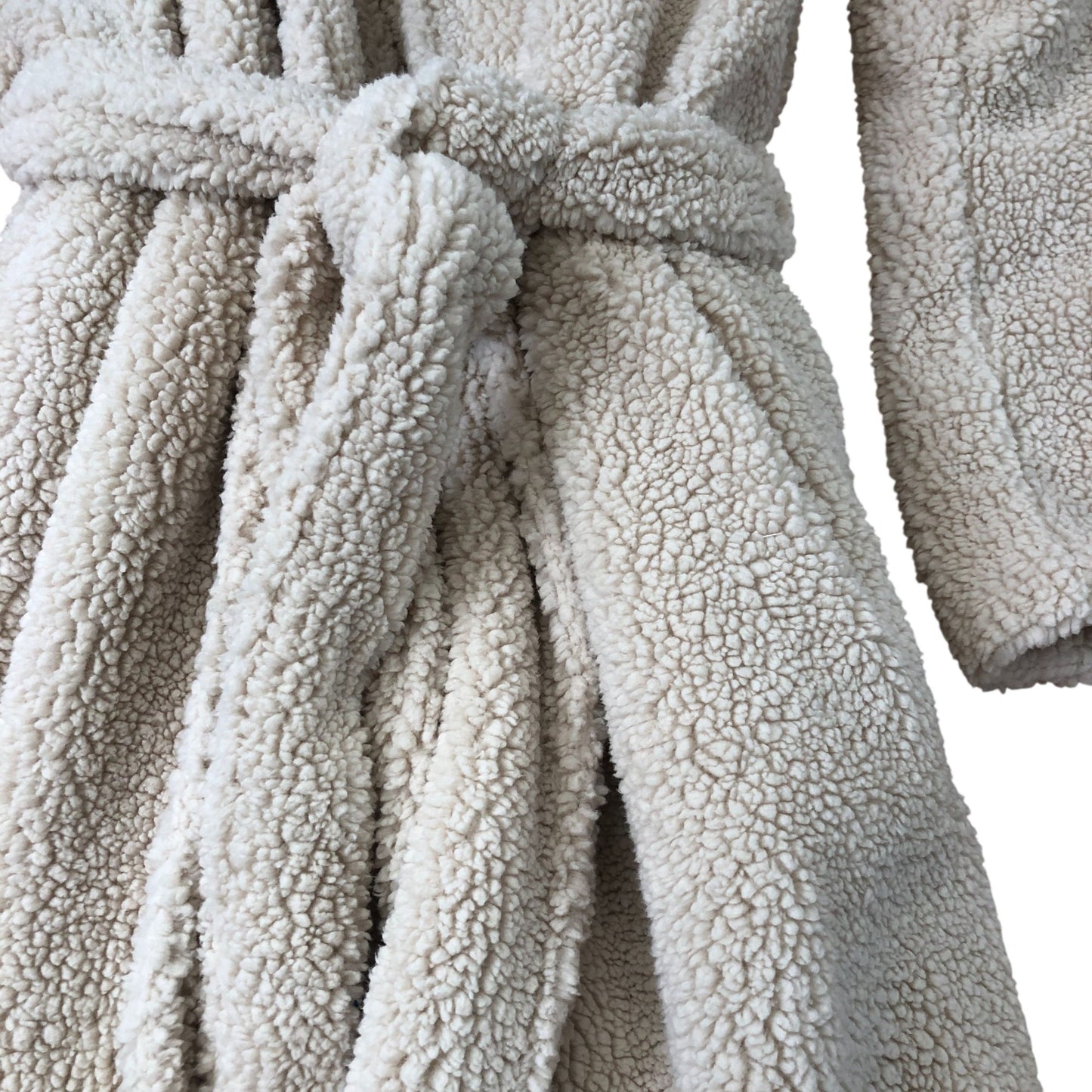 The White Company Beige Robe Size 12 Soft Plush Fabric Cosy Warm Loungewear
