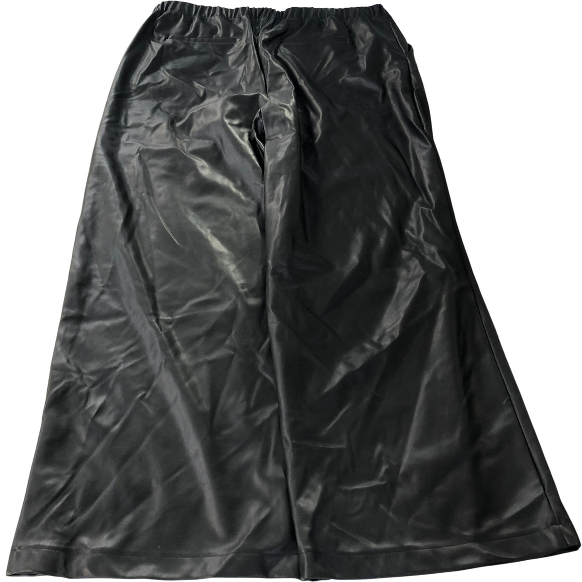 Trousers UK18 Women's Wide Leg Black Vinyl 100% Polyester