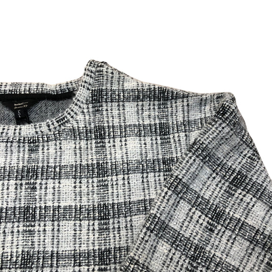 River Island Long Sleeve Checked Sweater Black & White
