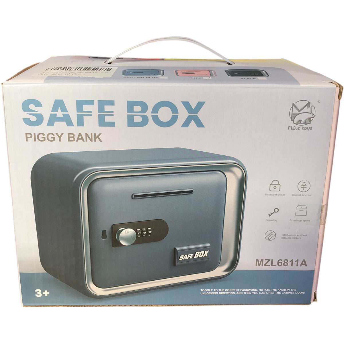 Safe Box Piggy Bank Password Unlock Pink