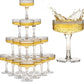 KSESTOR Champagne Tower Glasses Set of 20 Clear Plastic Coupe Glasses