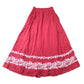Long Maxi Skirt UK S Women's Embroidered Pink Viscose Flowy Summer