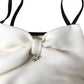 River Island Girls Bow Top Age 7-8 Years Cropped Cream Black Trim