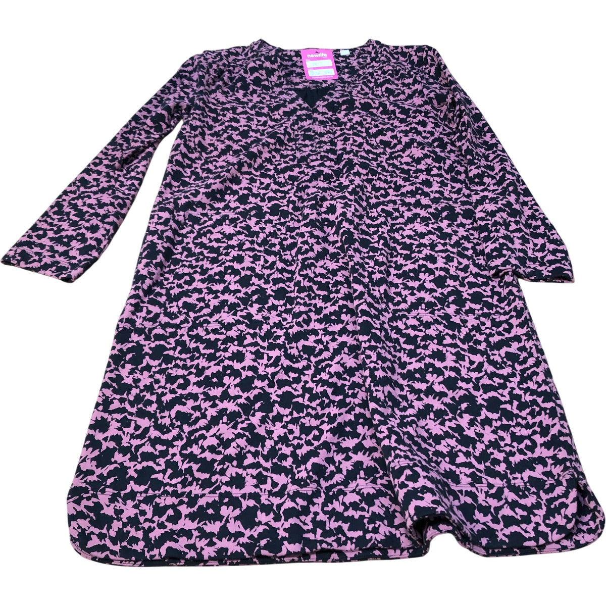 Long Sleeve Dress UK10 Women's Floral Print Cotton Comfortable