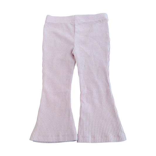 River Island Pink Ribbed Flare Leggings UK 9-12 Months Girls Casual Wear