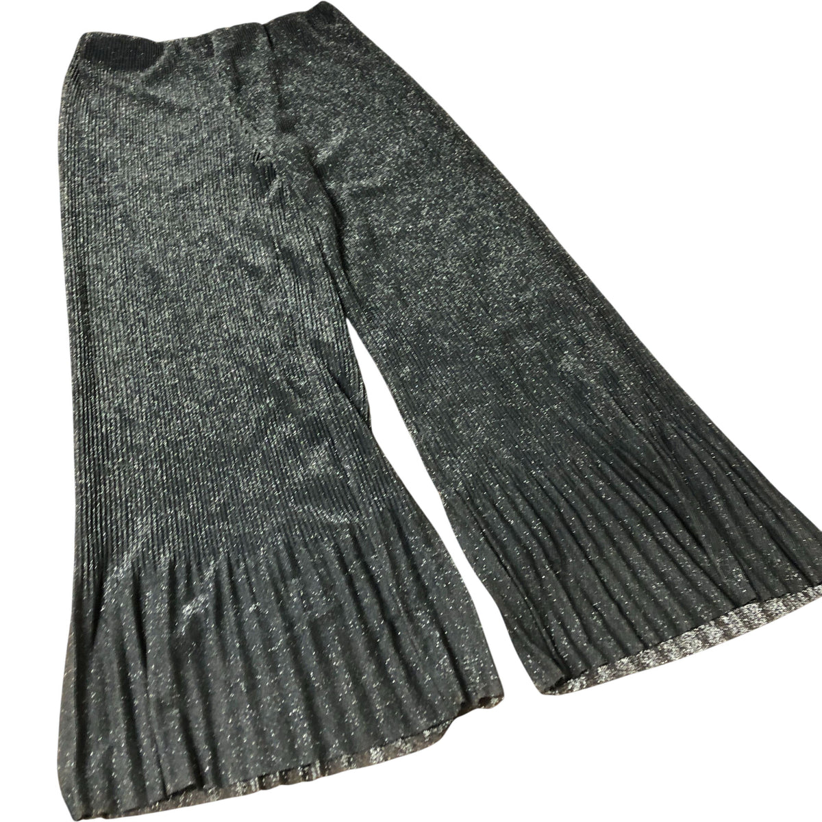 River Island Wide Leg Trousers Women's Shimmering Ribbed Polyester Pairs Gold