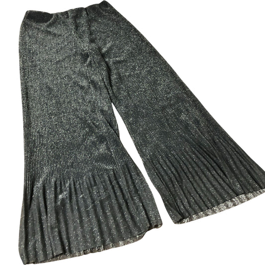 River Island Wide Leg Trousers Women's Shimmering Ribbed Polyester Pairs Gold