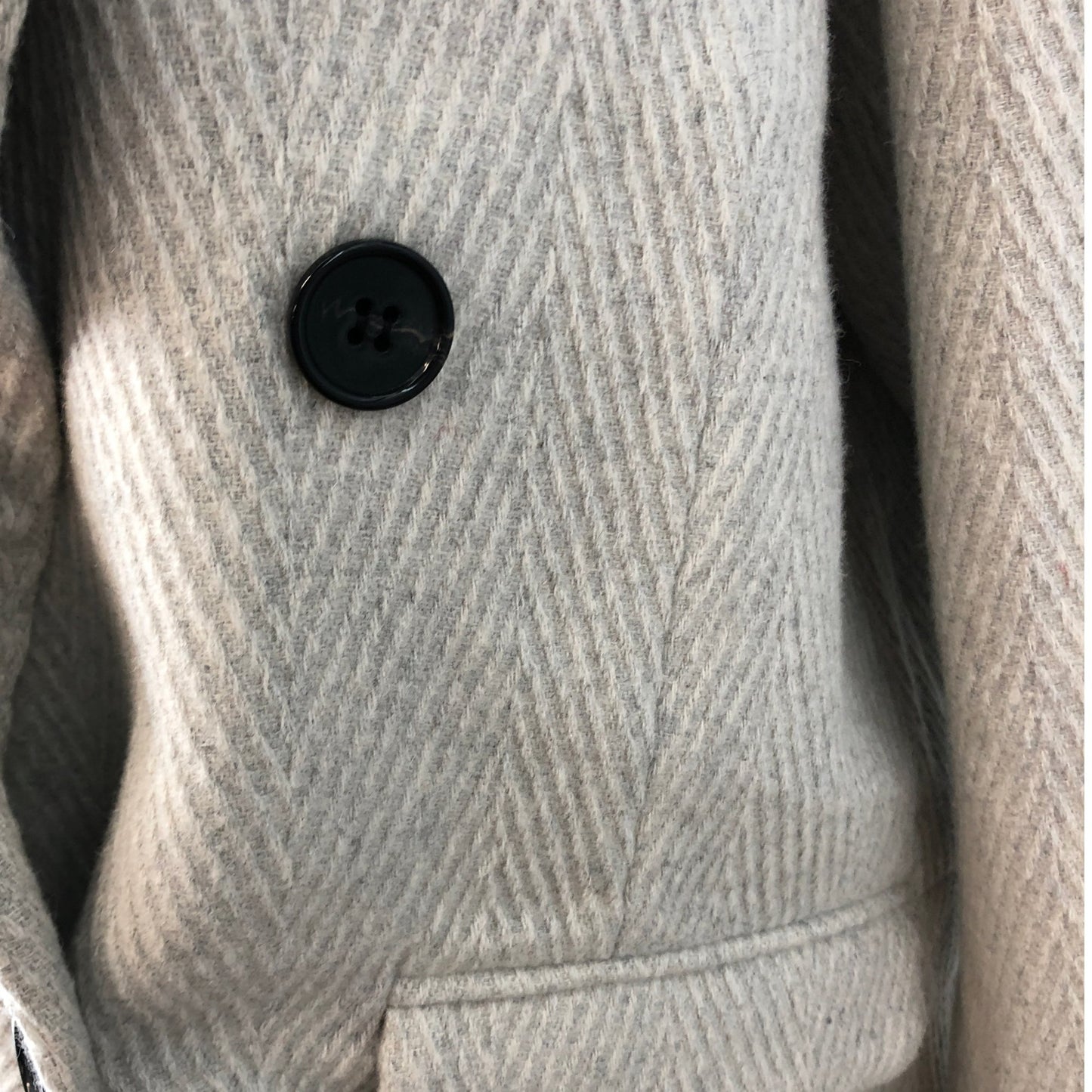 Stylish Oversized Herringbone Coat UK XL Women's Warm Double Breasted Jacket