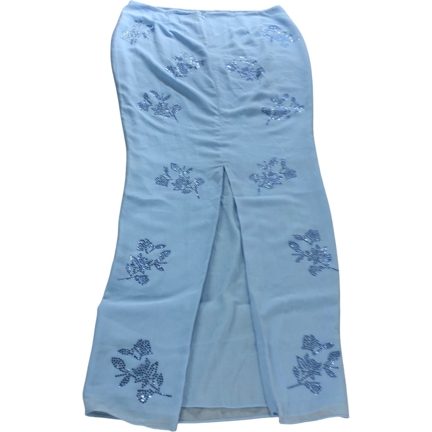 Oh Polly Blue Embellished Maxi Skirt - Size 8