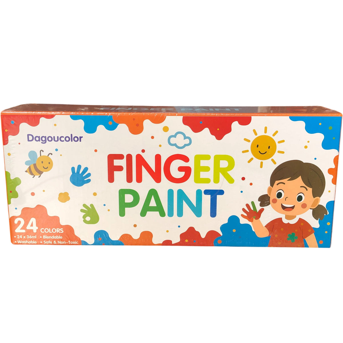 Daguocolor Finger Paint 24 Colors Non Toxic Washable Art Supplies