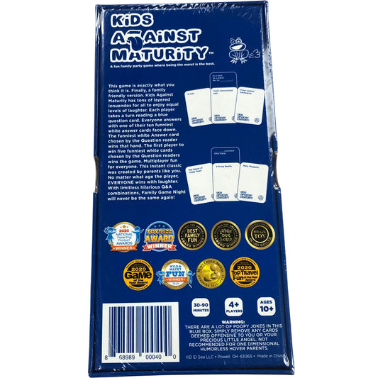 Kids Against Maturity Family Party Game Fun Blue Box 100 Cards Ages 10+