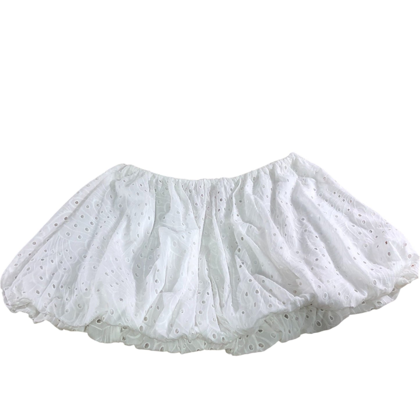 River Island White Cotton Skirt UK18 Women's Embroidered Eyelet