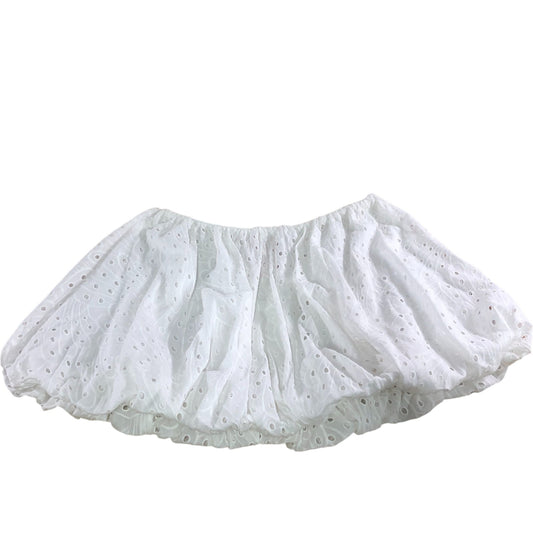 River Island White Cotton Skirt UK18 Women's Embroidered Eyelet