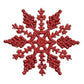 Red Pendant Snowflake Christmas Tree Decorations 12 Pack