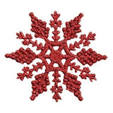 Red Pendant Snowflake Christmas Tree Decorations 12 Pack