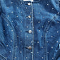 River Island Women's Denim Jacket With Rhinestones Blue Cotton