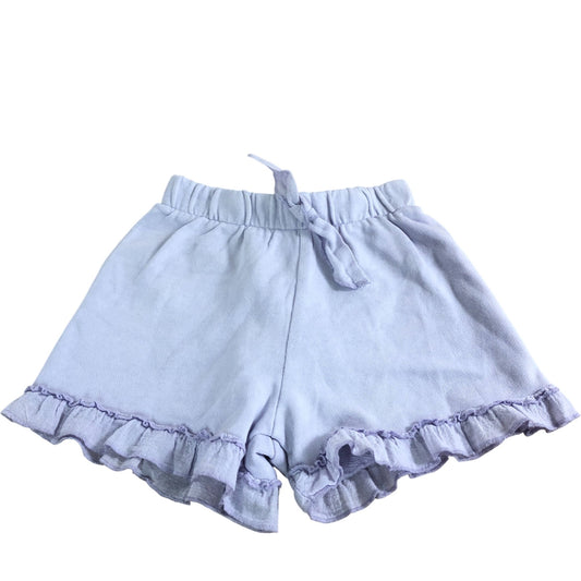 Zara Girls Lavender Ruffled Shorts Comfortable Cotton Blend 4 Years