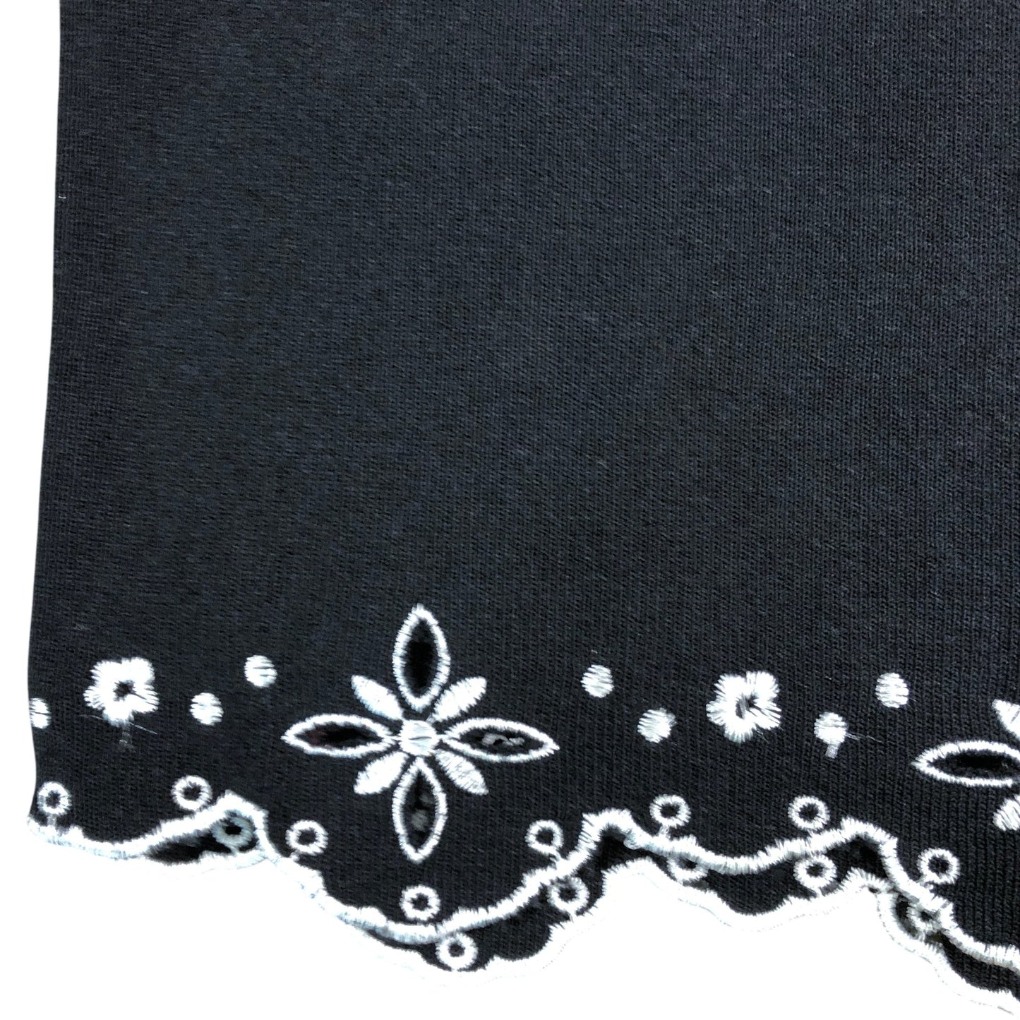 River Island T-Shirt Girls Short Sleeve Black Top Embroidery Size 11-12 Years