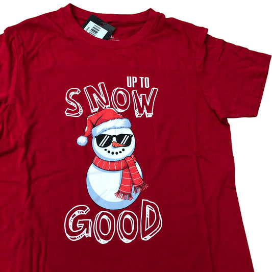 Kids Up To Snow Good Red Christmas T-Shirt 10-12 Years