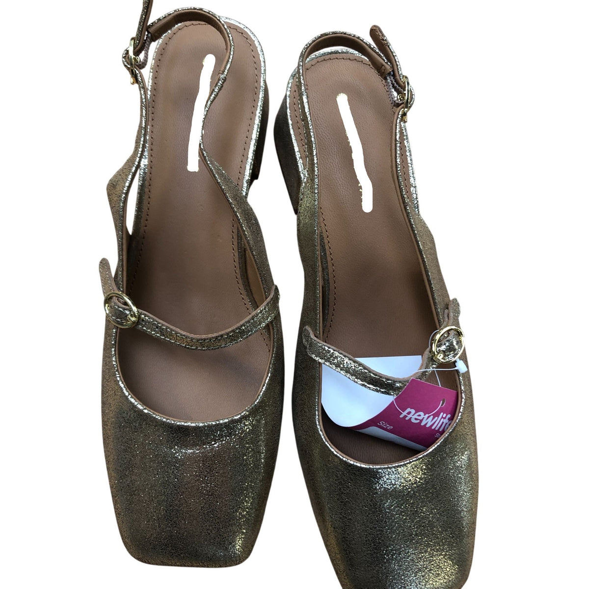 Gold Glitter Slingback Heels UK Size 6 Women's Formal Shoes